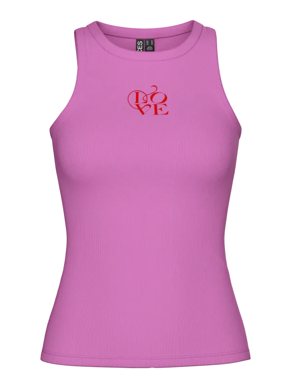 Pieces PCMAY EMBROIDERY BOXER TANK TOP JRS: Cyclamen/Red Embroid 17159759