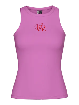 Pieces PCMAY EMBROIDERY BOXER TANK TOP JRS: Cyclamen/Red Embroid 17159759