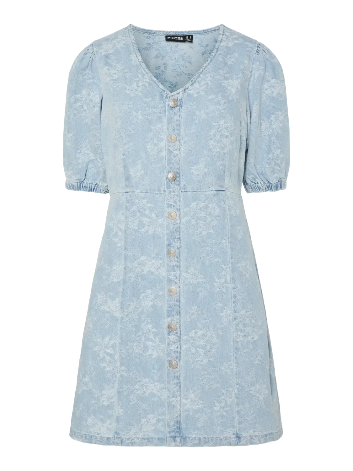 Pieces PCFELINE SS DENIM DRESS Light Blue Denim 17158465