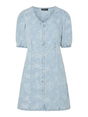 Pieces PCFELINE SS DENIM DRESS Light Blue Denim 17158465
