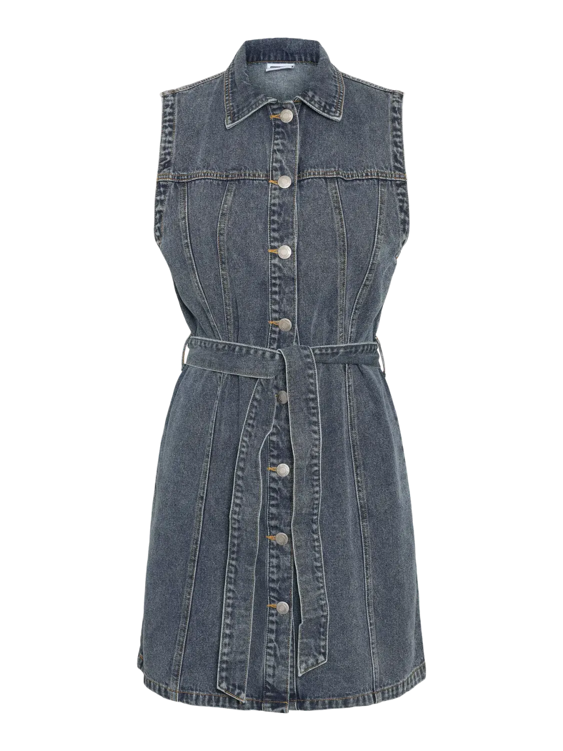 Noisy May NMALVI S/L SHORT TIE DRESS BS023MB Medium Blue Denim 27034286