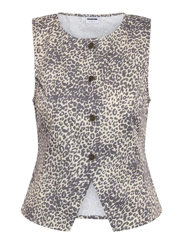 Noisy May NMJILL S/L WAISTCOAT Winter White/LEO 27035722