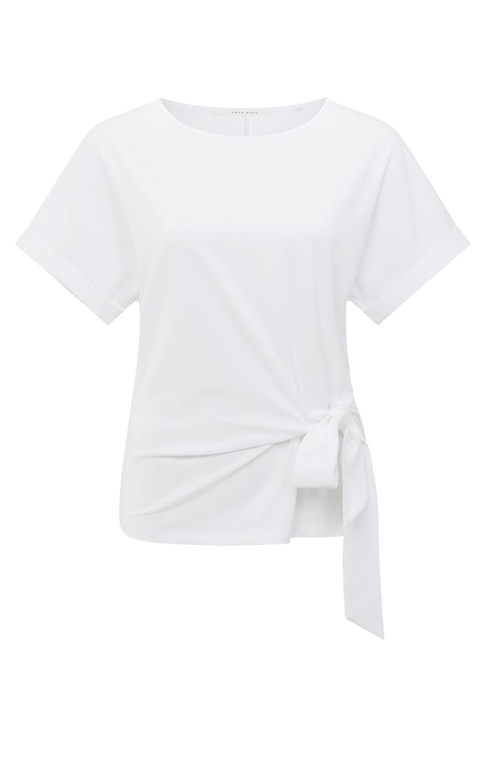 YaYa T-shirt with knotted detail PURE WHITE 01-709093-506