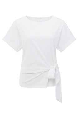 YaYa T-shirt with knotted detail PURE WHITE 01-709093-506