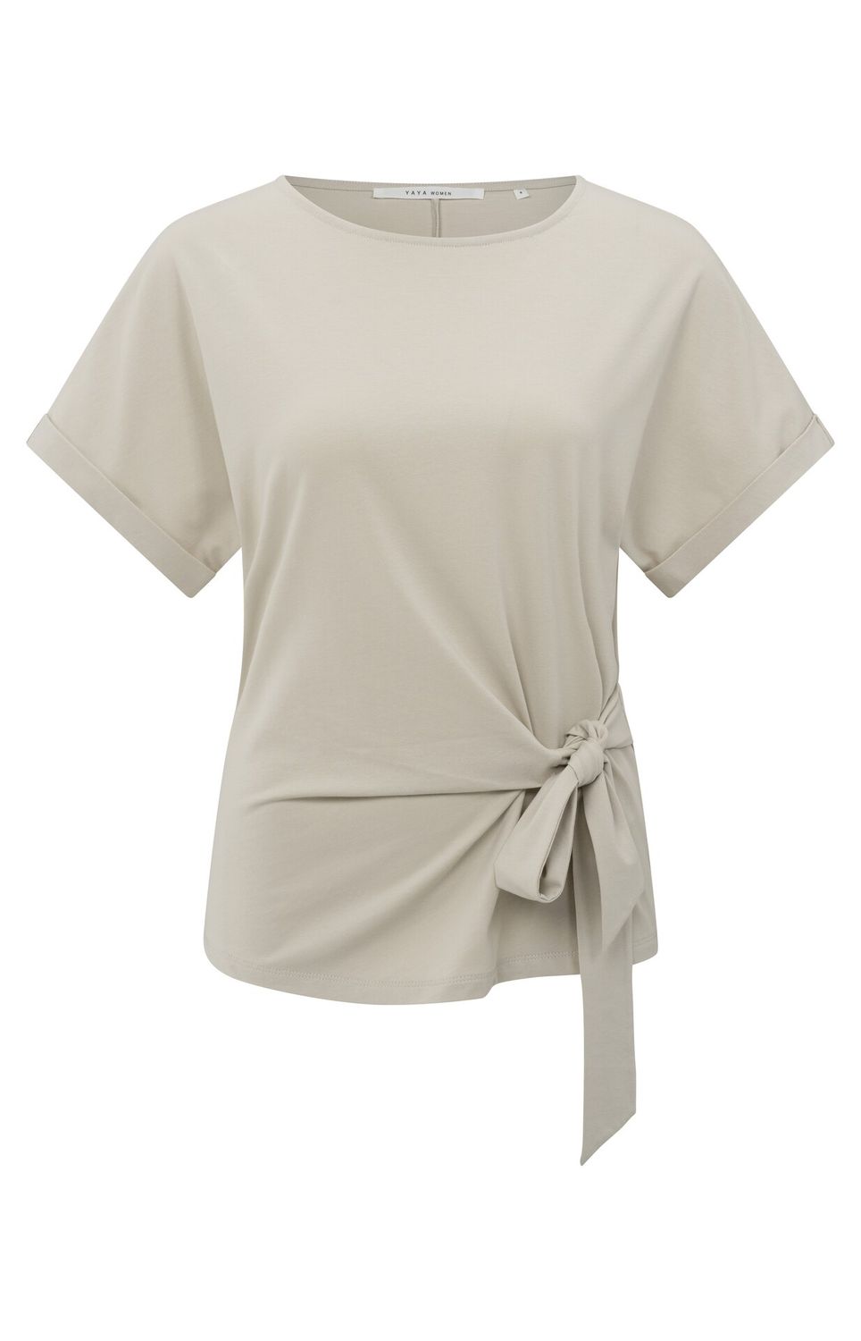 YaYa T-shirt with knotted detail SILVER LINING BEIGE 01-709093-506
