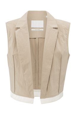 YaYa Mouwloos katoenen gilet TWILL BEIGE 01-521001-503
