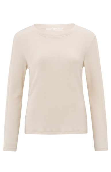 YaYa Geribde lange mouwentop OFF WHITE KNIT 01-709265-503