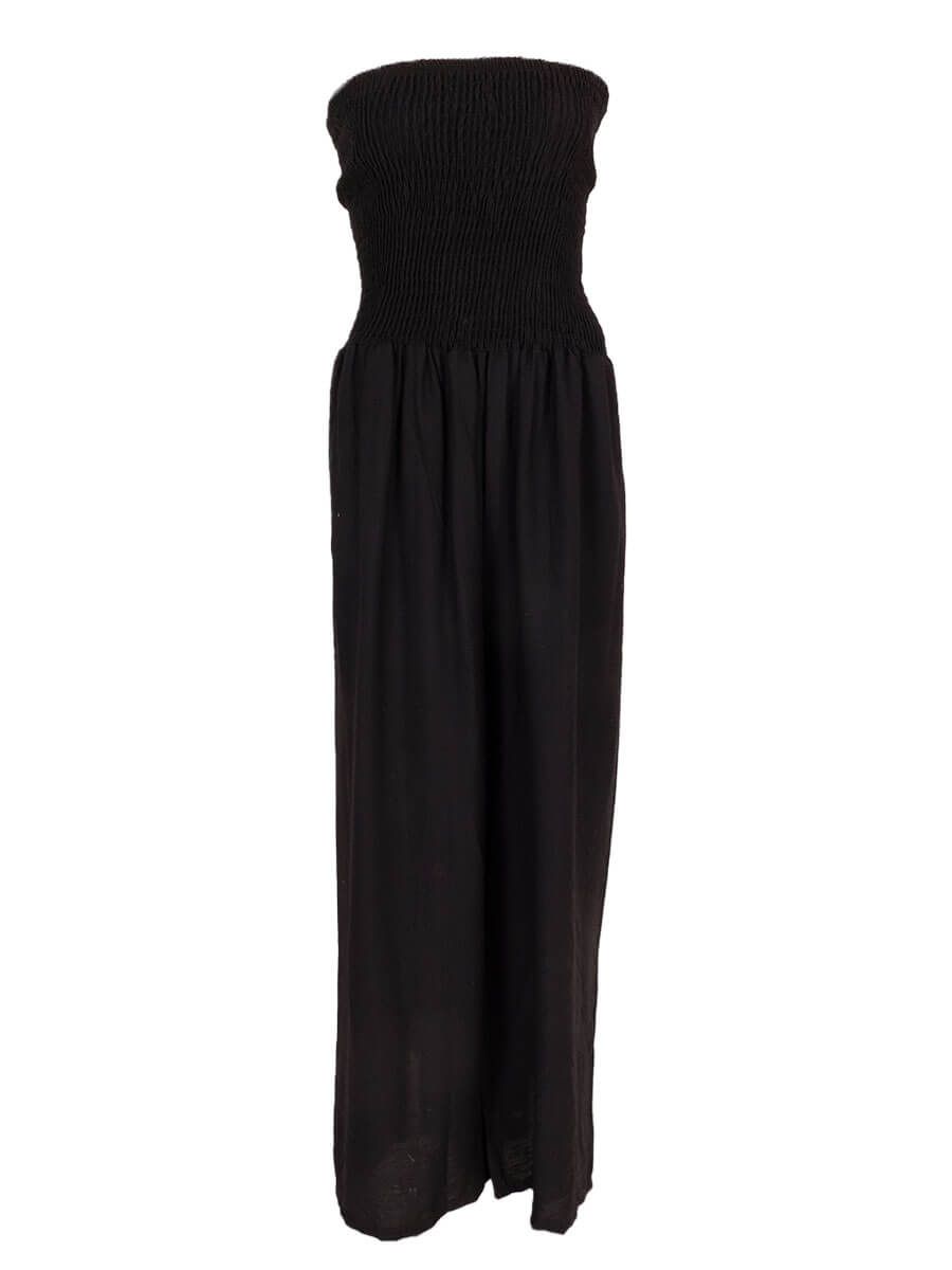 Azzurro jumpsuit strapless zwart A-7206