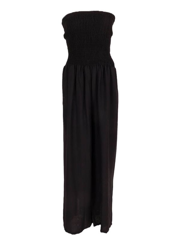 Azzurro jumpsuit strapless zwart A-7206