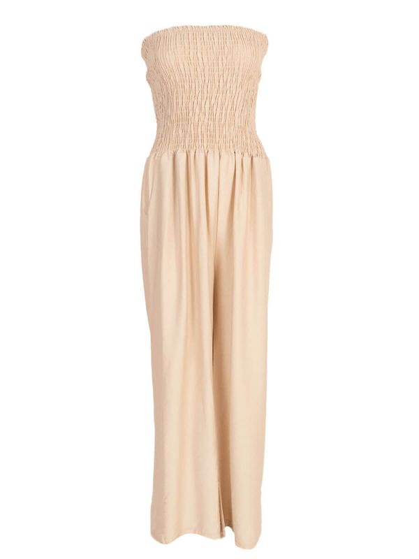Azzurro jumpsuit strapless BEIGE A-7206