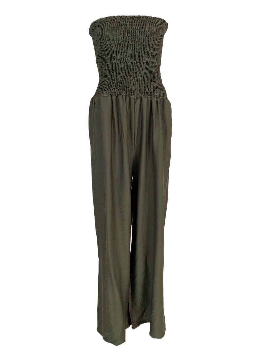 Azzurro jumpsuit strapless Army A-7206