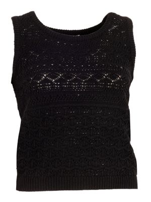 Azzurro gehaakte top zwart A-8208