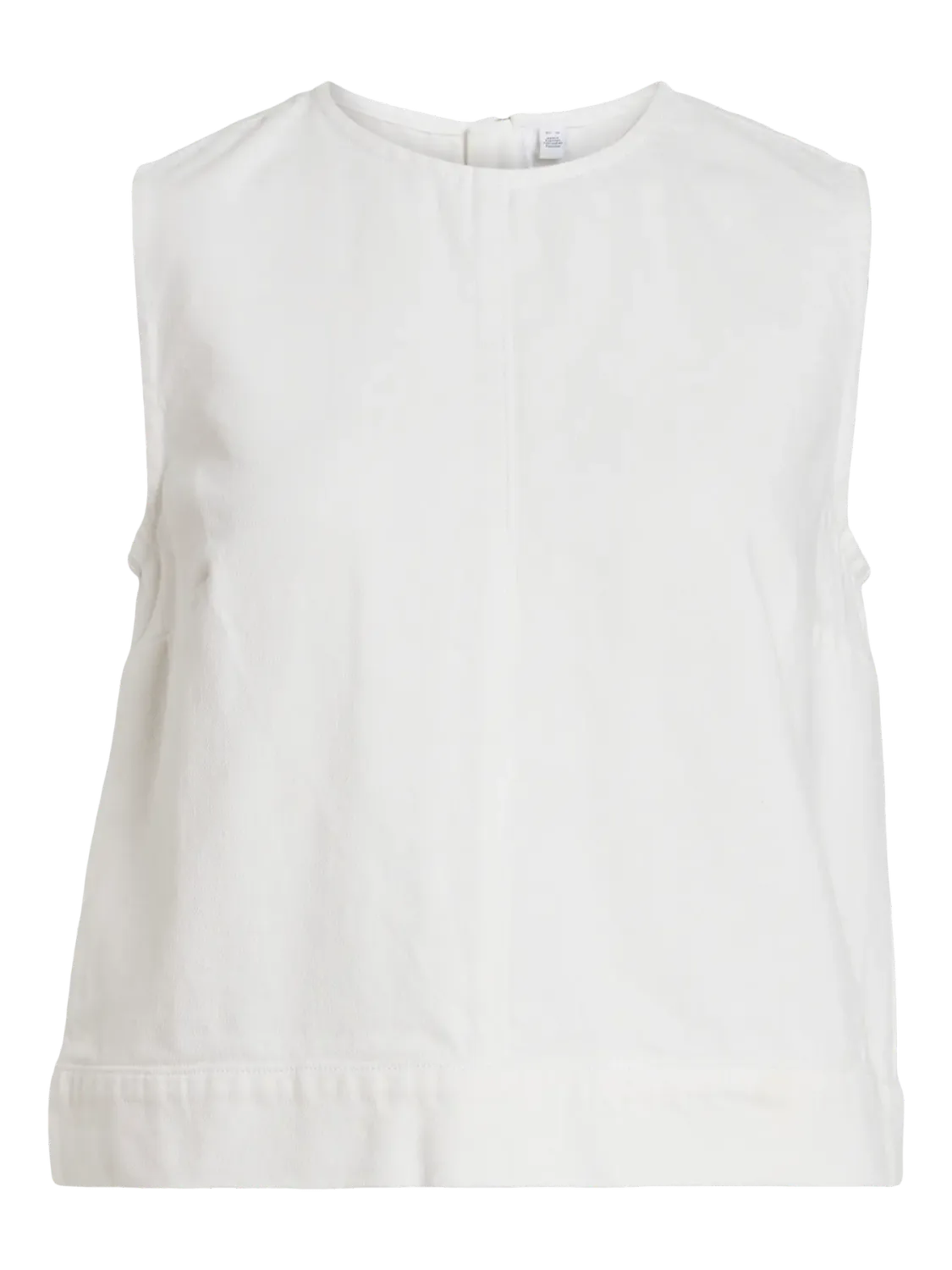 Vila VIPAL O-NECK S/S SHORT DENIM TOP WH: White Denim 14106812