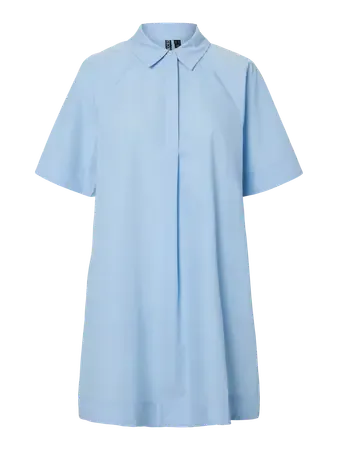 Pieces PCTONJA 2/4 SHORT SHIRT DRESS WVN D: Cashmere Blue 17163244