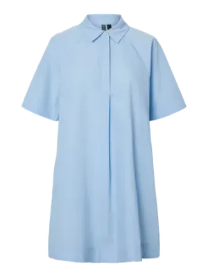 Pieces PCTONJA 2/4 SHORT SHIRT DRESS WVN D: Cashmere Blue 17163244