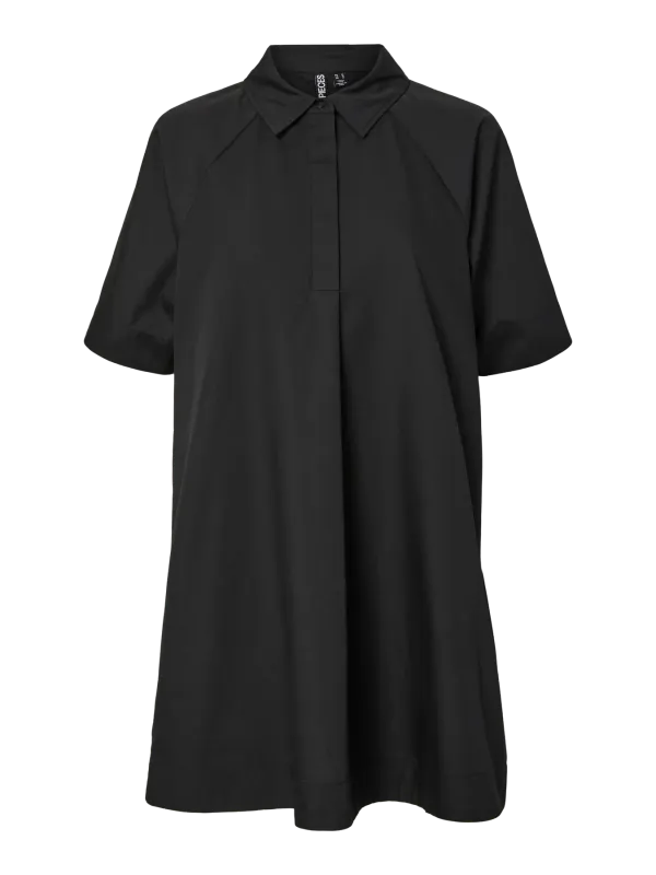 Pieces PCTONJA 2/4 SHORT SHIRT DRESS WVN D: Black 17163244