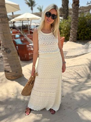 Azzurro rok gehaaakt offwhite A-8407