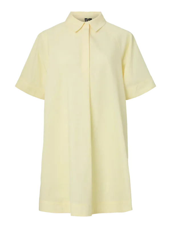Pieces PCTONJA 2/4 SHORT SHIRT DRESS WVN D: Pale Banana 17163244