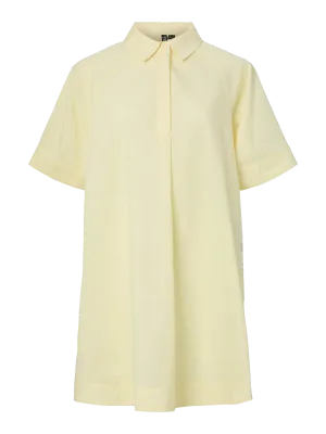 Pieces PCTONJA 2/4 SHORT SHIRT DRESS WVN D: Pale Banana 17163244