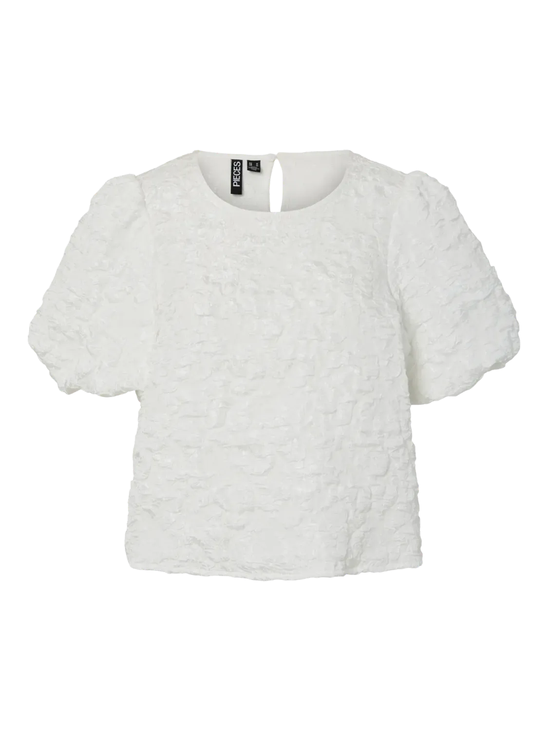 Pieces PCGRETCHEN SS O-NECK TOP WVN D2D PP Cloud Dancer 17163266