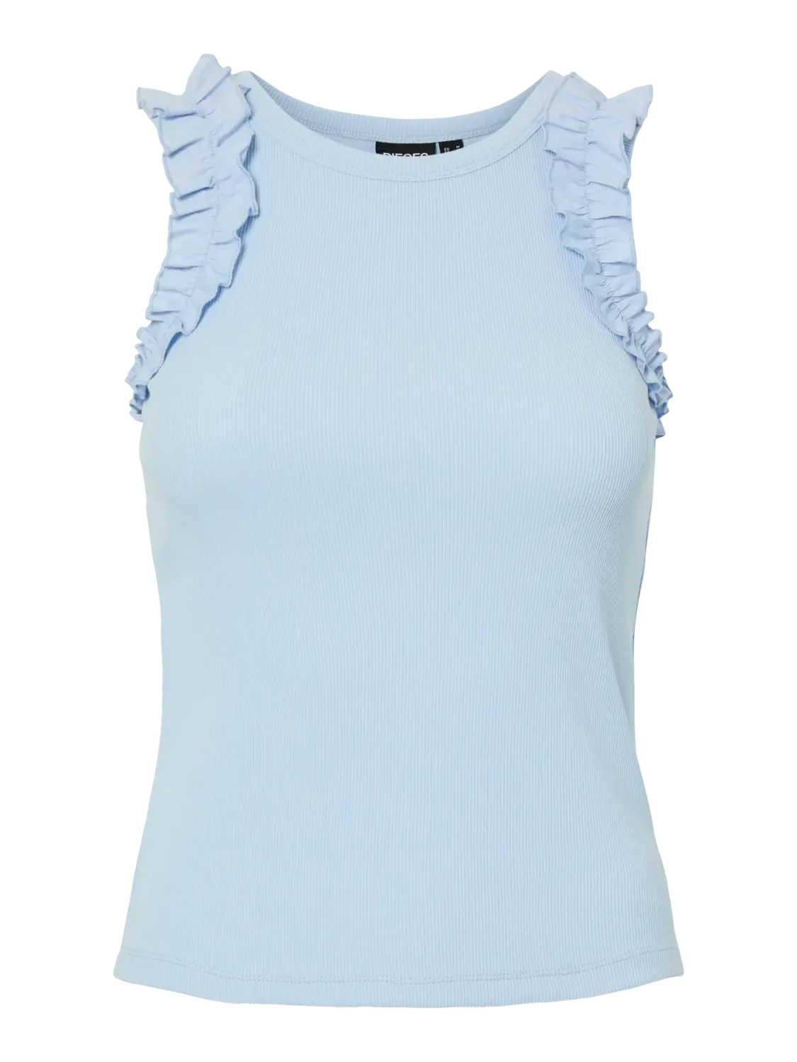 Pieces PCTUBANA FRILL TANK TOP JRS D2D PP Cashmere Blue 17163264