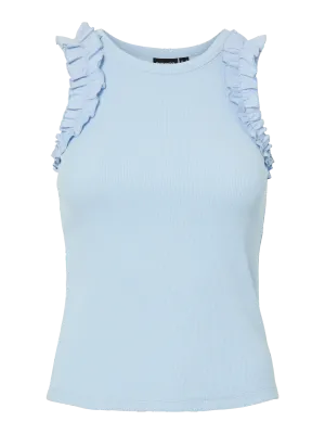 Pieces PCTUBANA FRILL TANK TOP JRS D2D PP Cashmere Blue 17163264