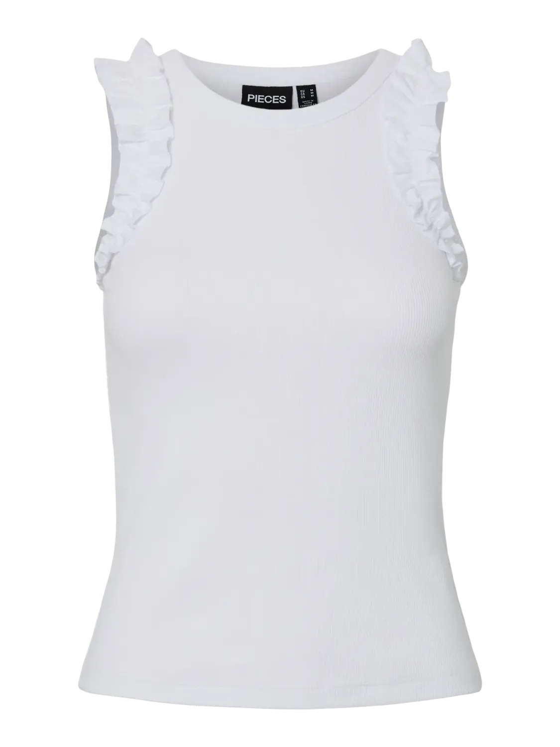 Pieces PCTUBANA FRILL TANK TOP JRS D2D PP Bright White 17163264