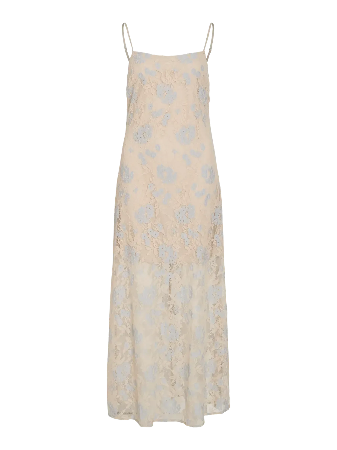 Vila VIFRIDA S/L LACE DRESS Tapioca/BLUE LACE 14113727