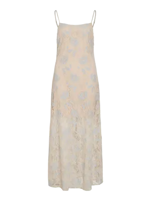 Vila VIFRIDA S/L LACE DRESS Tapioca/BLUE LACE 14113727