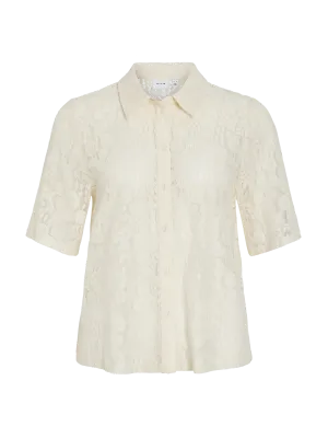 Vila VISELLY 2/4 LACE SHIRT Birch 14111250