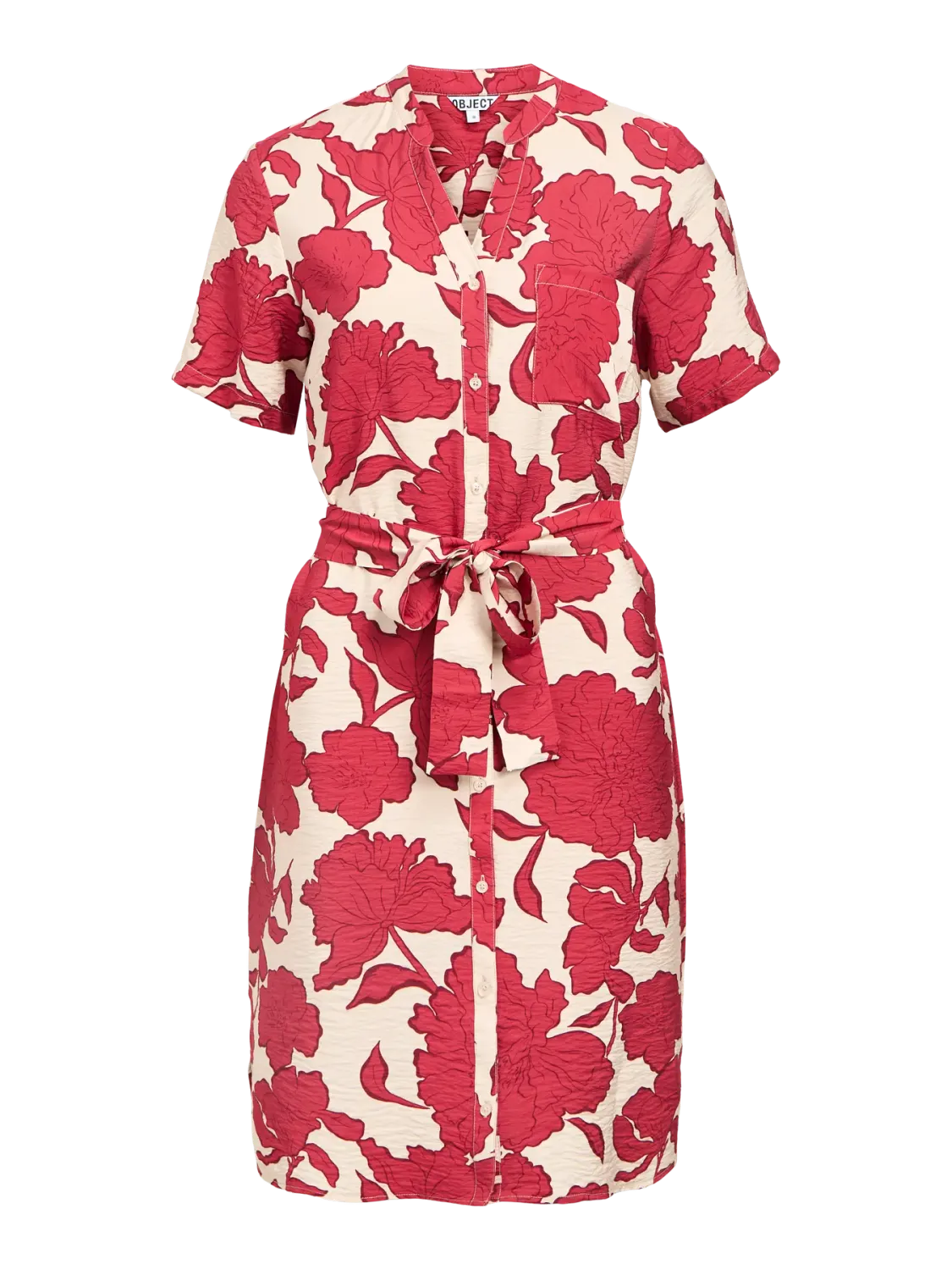 Object OBJJACIRA S/S SHIRT DRESS NOOS Humus/Karanda red fl 23043488