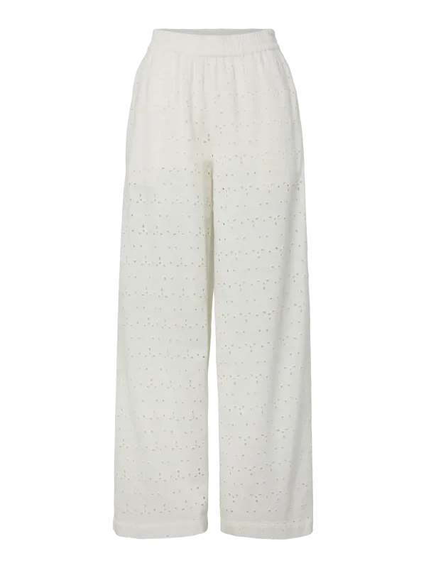 Pieces PCTYLA MW WIDE PANTS WVN D2D PP Cloud Cream 17163254