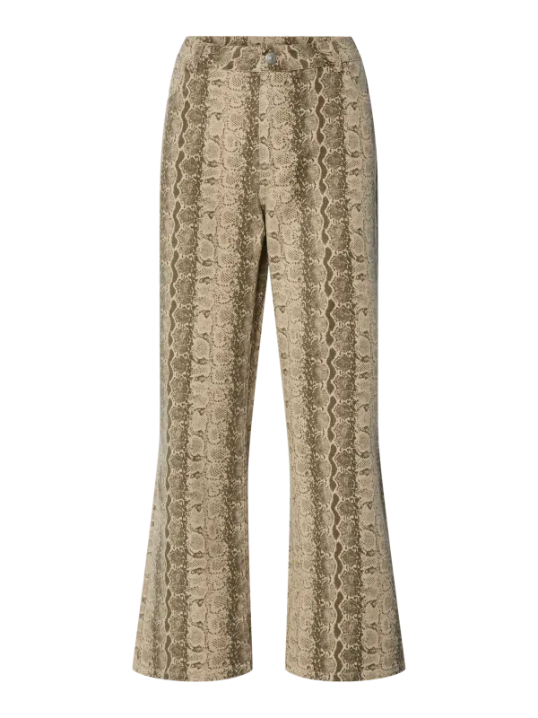 Pieces PCSALUME MW CROPPED DENIM JEANS Sandshell/snake 17156943