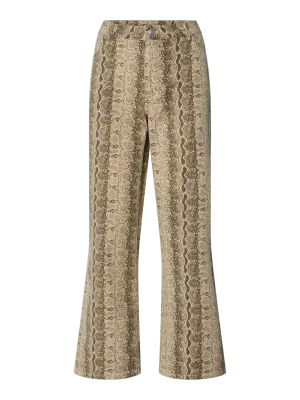Pieces PCSALUME MW CROPPED DENIM JEANS Sandshell/snake 17156943