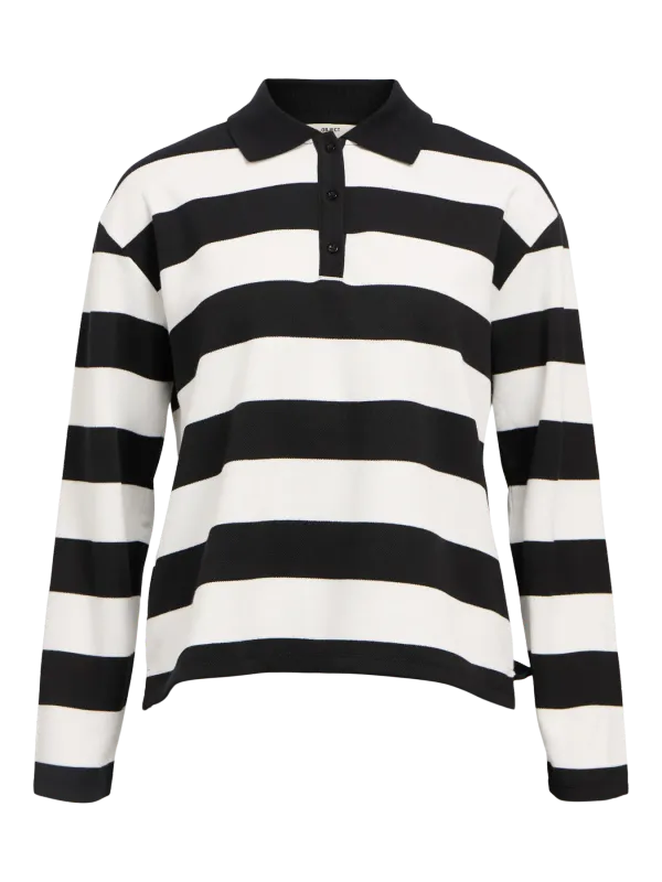 Object OBJMILLIE L/S LO POLO NOOS Black/Cloud dancer