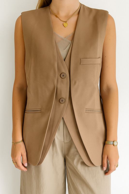 Ambika gilet patty Camel patty