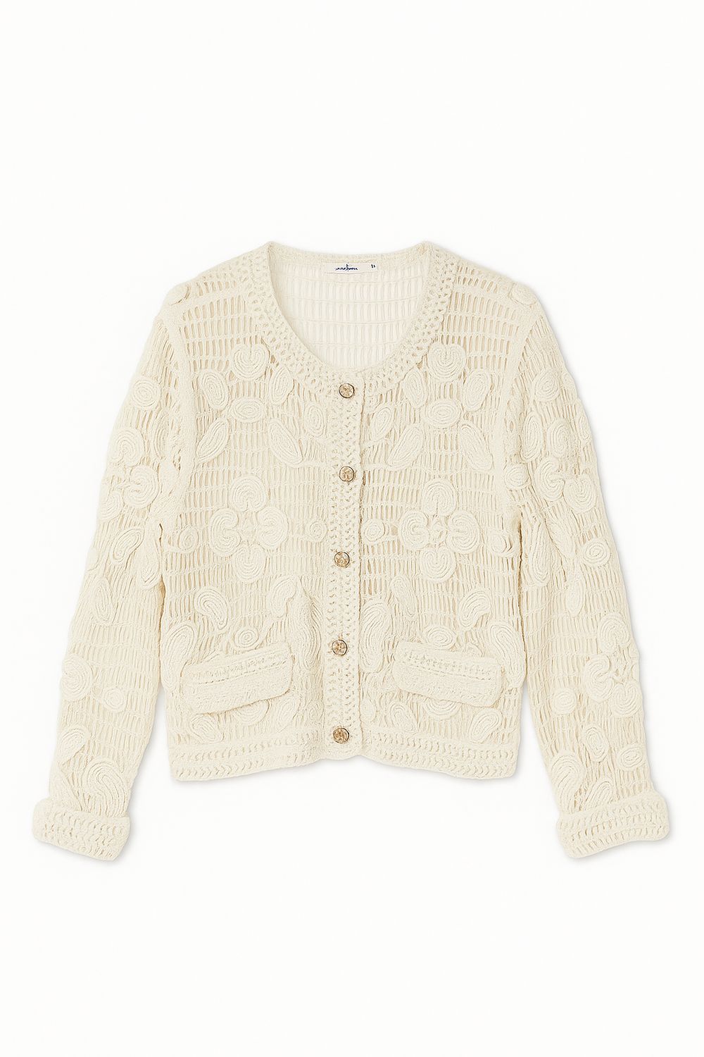 Nameless  Vest gebreid doorknoop BEIGE 85150