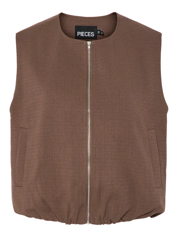 Pieces PCFALEAH VEST Chocolate Martini 17157819