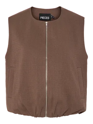Pieces PCFALEAH VEST Chocolate Martini 17157819