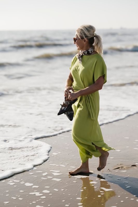 Azzurro jurk olijfgroen 6856
