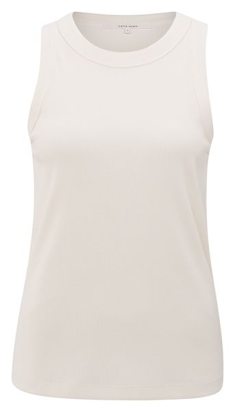 YaYa Ribbed singlet with round neck WOOL WHITE 01-729043-507