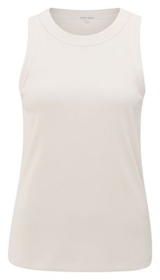 YaYa Ribbed singlet with round neck WOOL WHITE 01-729043-507
