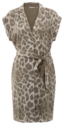 YaYa Midi dress with leopard print MILK BROWN DESSIN 01-601186-507