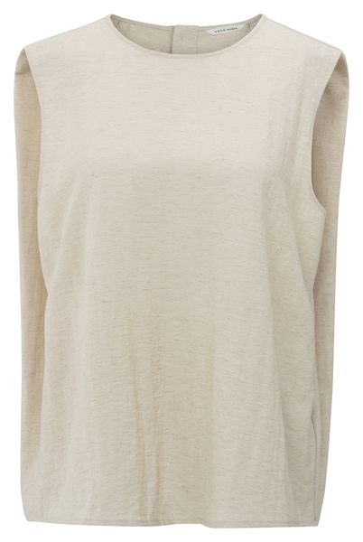 YaYa Sleeveless top with buttons WASHED BROWN 01-701301-507