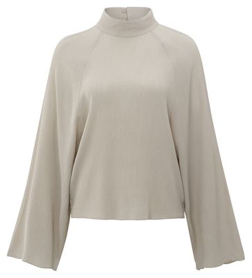 YaYa Textured raglan top MILK BROWN 01-701300-507