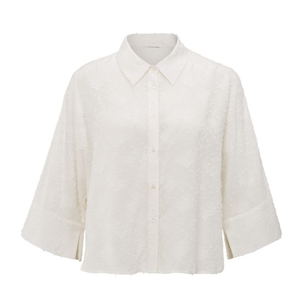 YaYa Blouse with woven-in details OFF WHITE 01-201165-507
