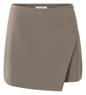 YaYa Mini skort with wrap-over GREYISH BROWN 01-401077-507