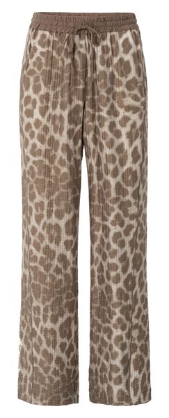 YaYa Leopard print trousers MILK BROWN DESSIN 01-301207-507