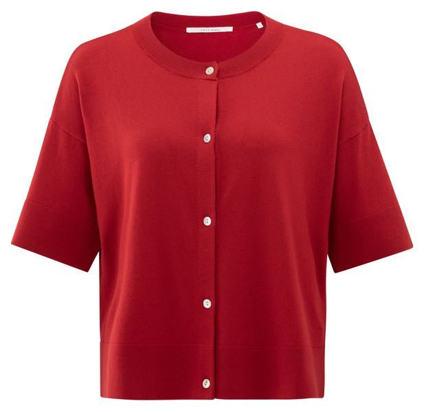 YaYa Oversized fine knitted cardiga SCARLET SAGE RED 01-010112-507
