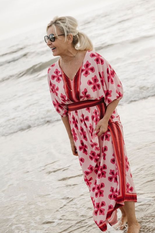 Azzurro jurk roze 5203-1